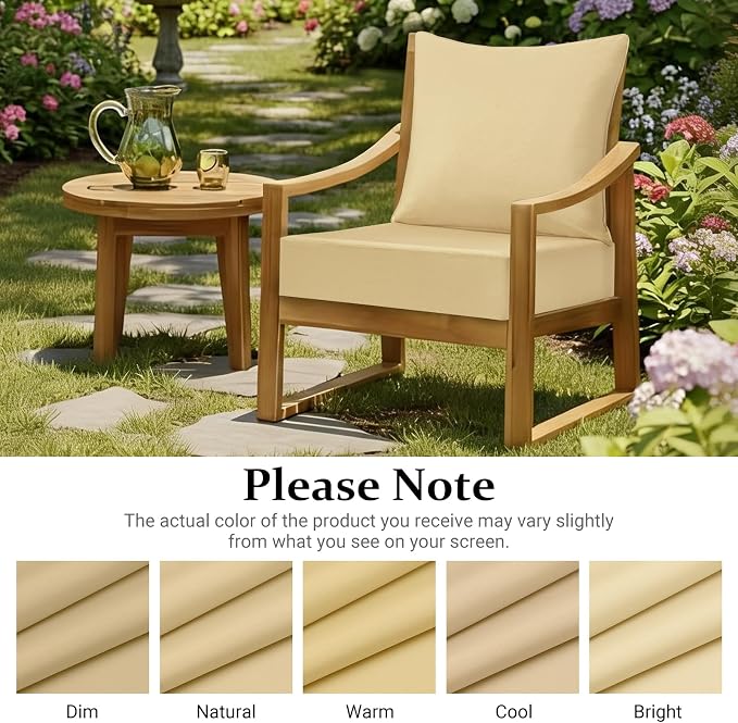downluxe 24x24 Outdoor Chair Cushions, Waterproof Fade Resistant Patio - Image 8