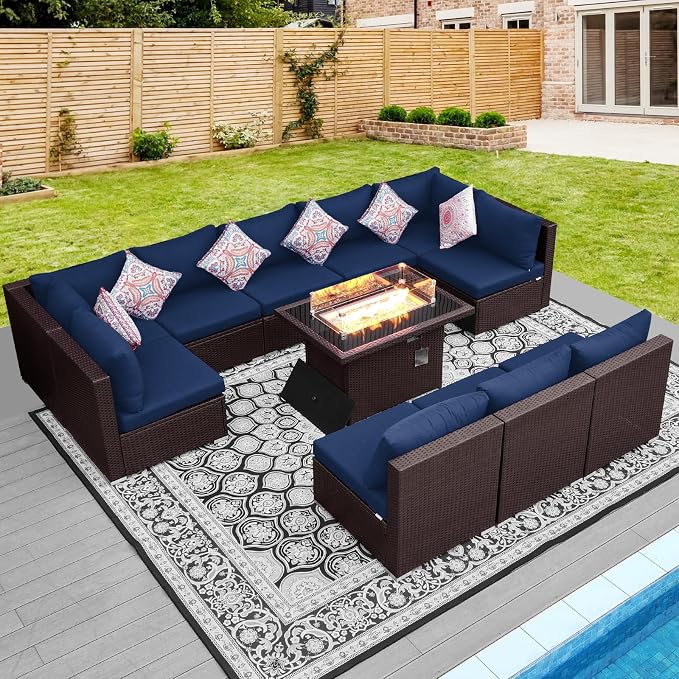 NICESOUL Modern Outdoor Patio Sectional Sofa Set - Image 3