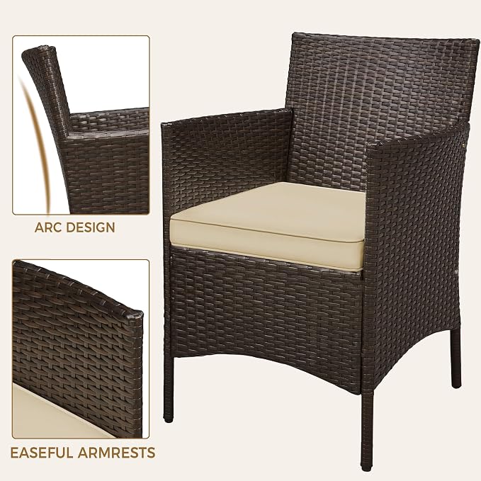 Yaheetech 3 Pieces Patio Porch Furniture Set, Outdoor PE Rattan Wicker - Image 7