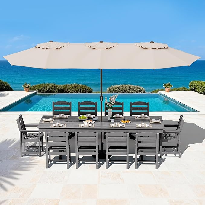 SERWALL Outdoor Dining Chairs Set of 4, All-Weather HDPE Patio Chair - Image 8
