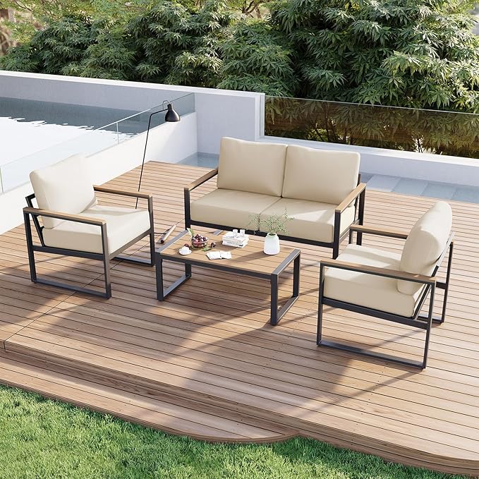 Aoxun Patio Furniture Set, 4 Piece Outdoor Patio Furniture by Aoxun