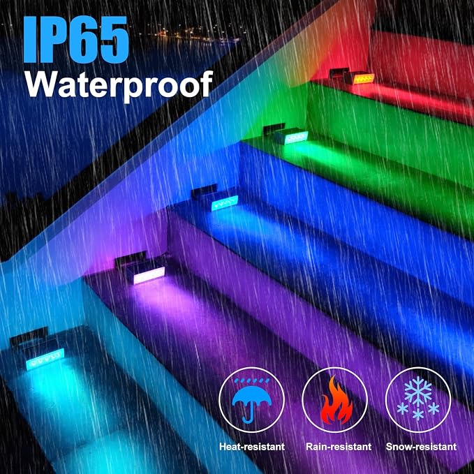 T-SUN Solar Step Lights for Outside 6 Pack Color Changing Solar Step Lights - Image 5