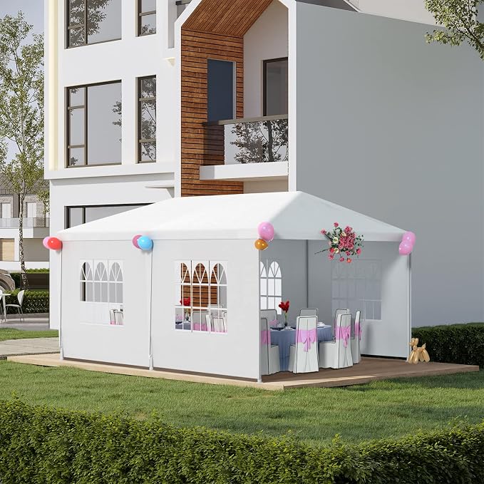 FDW Party Tent 10'x20' Outdoor Canopy Party Wedding Tent Garden Gazebo Pavilion - Image 2