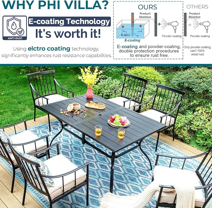 PHI VILLA 7 Pieces Outdoor Dining Set - Image 2