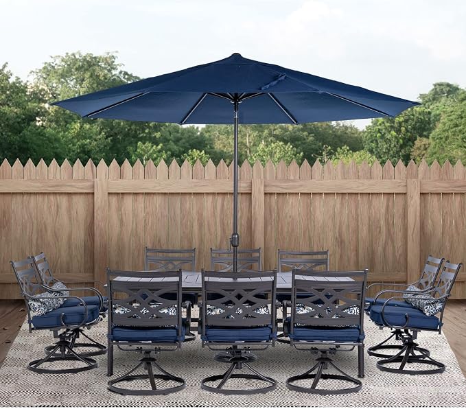 Hanover Montclair 11-Piece Outdoor Dining Set, All-Weather Outdoor Patio Dining - Image 2
