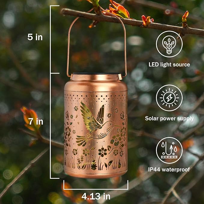 Hummingbird Solar Lanterns Outdoor Waterproof, Birthday Gifts - Image 3