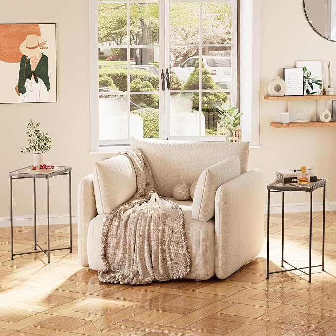 Garden 4 you Small Side Table, Glass End Table Set of 2, Mini Bedside Table - Image 2