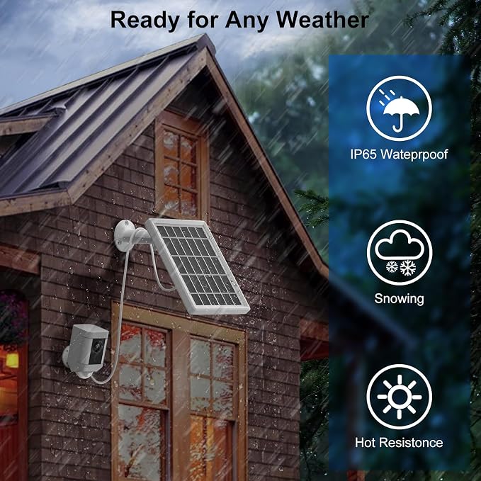 Solar Panel Charger for Ring Camera，Spotlight Cam Plus/Pro and Stick Up Cam - Image 6
