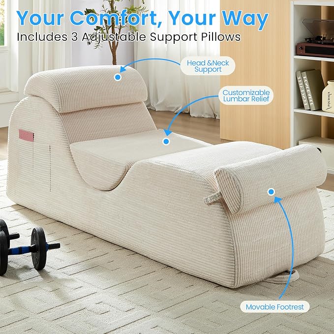 ijuicy 25" Wide Corduroy Yoga Chair, Yoga Lounge Chair - Image 5