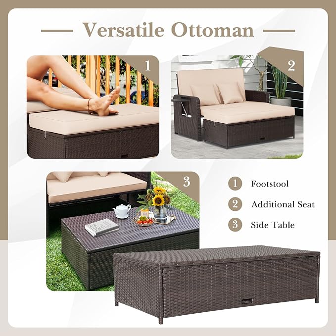 Tangkula Patio Rattan Daybed - Image 7