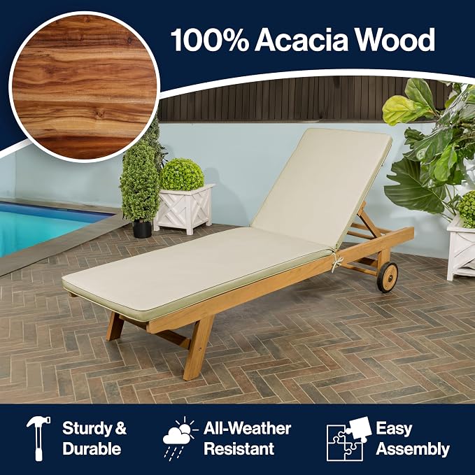 JONATHAN Y LNG1000E Mallorca 77.56"x23.62" Modern Classic Adjustable Acacia - Image 5