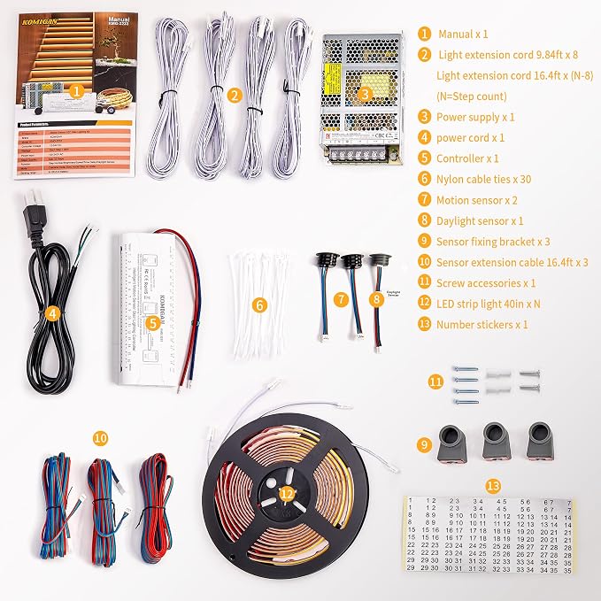 Intelligent Motion Triggered LED Stair Lighting Kit KMG-3233 - Image 7