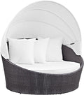 Modway Convene Wicker Rattan Outdoor Patio Retractable Canopy Round Poolside by Modway