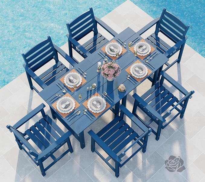 Anbuy Patio HDPE Dining Table Sets, Patio Dining Chairs Set of 2 - Image 7