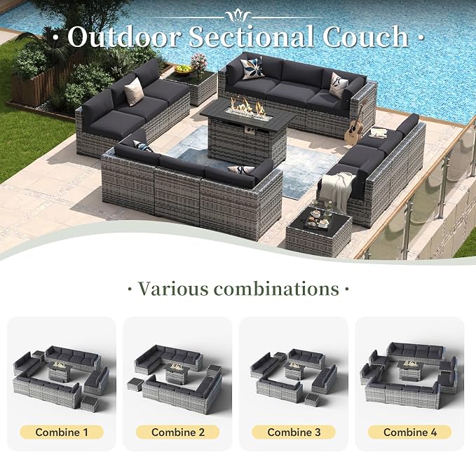 Aoxun 15 Piece Patio Furniture Set - Image 6