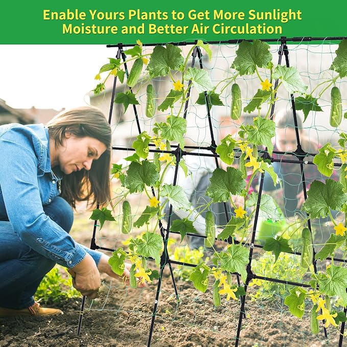 Garden Cucumber Trellis for Climbing Plants Outdoor, 50x48 inch A Frame - Image 2