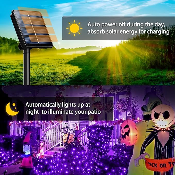 4 Pack Solar String Lights Outdoor, 400 LED Extra-Long 156 FT Solar Lights - Image 2