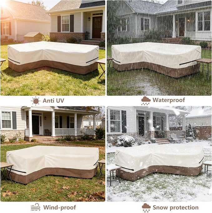 okcool Outdoor Sectional Sofa Cover Waterproof-L-Shaped Patio Furniture Covers - Image 8