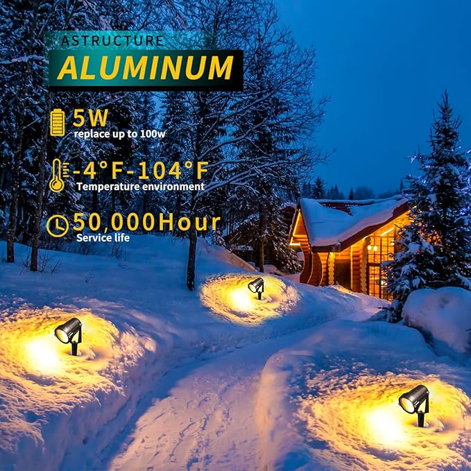LED Landscape Lights, 5W 120V AC Outdoor Pathway Garden Yard Spotlight - Image 4
