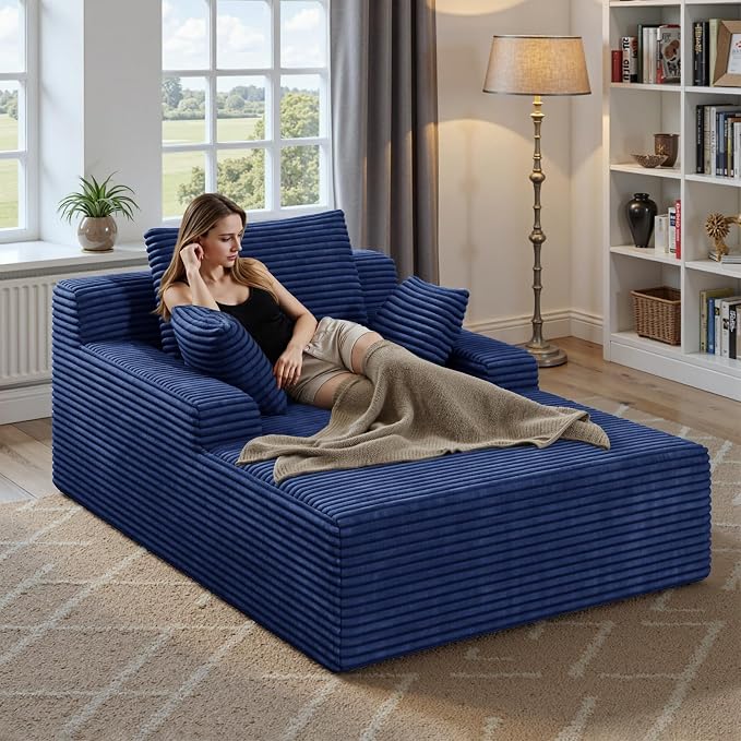 51'' Oversized Chaise Lounge Chair Indoor, Non-Assembly Deep Seat Sofa Bed - Image 7