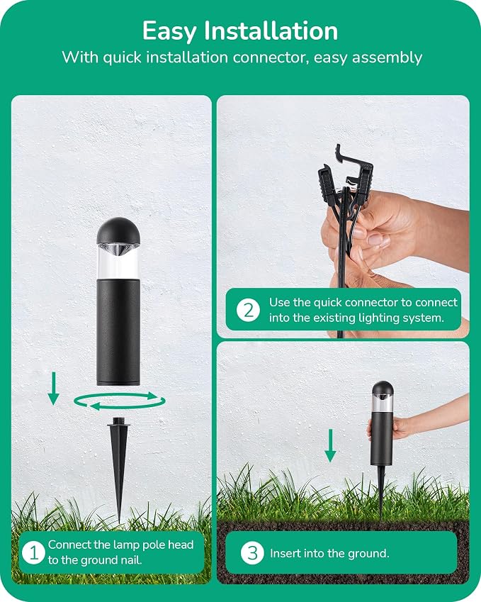 EDISHINE Low Voltage Landscape Lighting, 12V 3W 3000K Warm White, Electric - Image 5