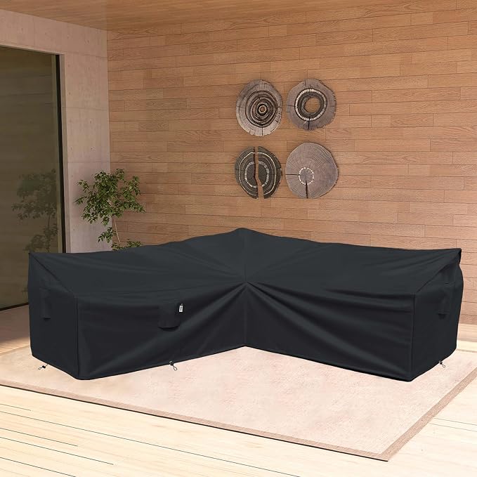 Heavy Duty Outdoor Sectional Sofa Cover, Waterproof 600D Patio Sectional Couch - Image 6