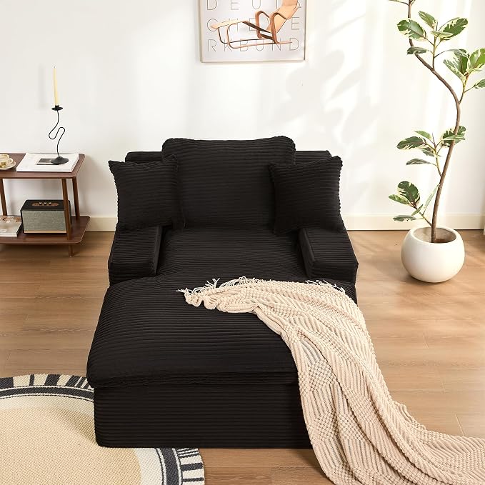 63" Chaise Lounge Chair Indoor, Set of Convertible Sleeper Sofa Couch - Image 9