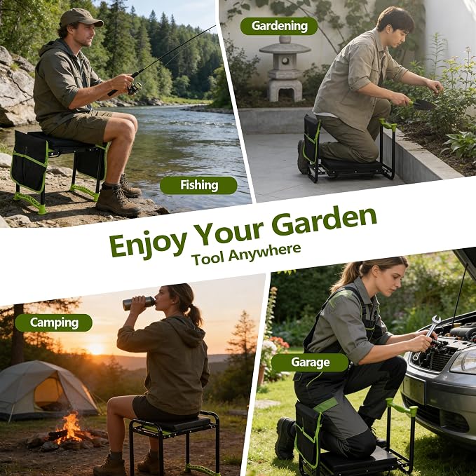 Garden Kneeler and Seat, Heavy Duty Garden Stool - Image 6