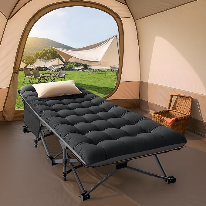 ABORON Camping Cot for Adult 28" Extra Wide, 2PK Heavy-Duty 1200D Oxford Cot - Image 5