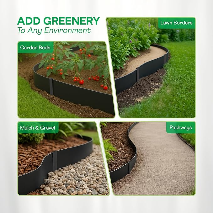 IDZO Black Metal Landscape Edging 6" H, Weather-Resistant Steel Garden Border - Image 5