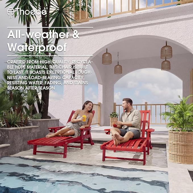Patio Chaise Lounge Chair Set of 2, Oversized Lounge Chair Outdoor - Image 7