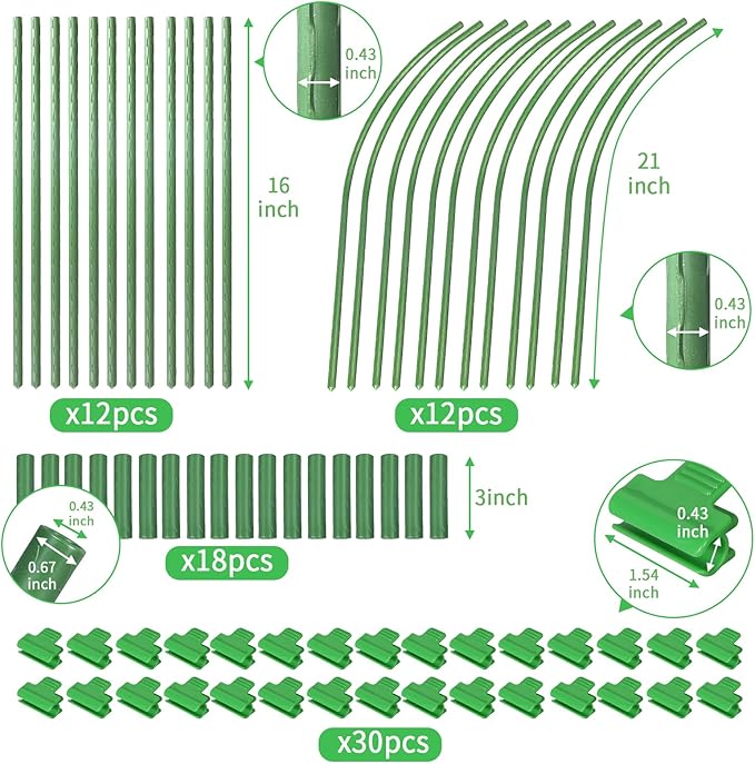 Garden Hoops Grow Tunnel for Raised Beds, 6 Sets 25.6" x 31.5" Rust-Proof Steel - Image 2