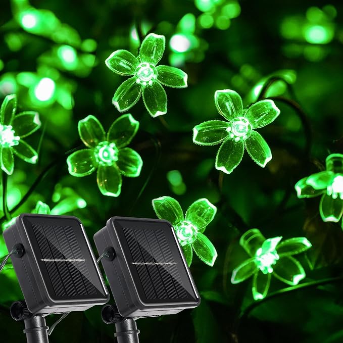 2 Pack Total 52FT 120 LED Solar String Lights Outdoor Waterproof Flower Fairy by Unknown