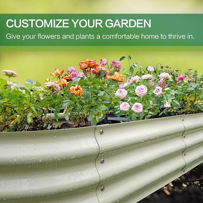 Gardmax Galvanized Raised Garden Bed, Lightweight Planter Boxes Outdoor - Image 6