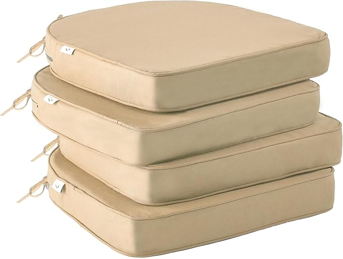 Outdoor Chair Cushions Set of 4 -Waterproof Outdoor Seat Cushions by IPYNBAP