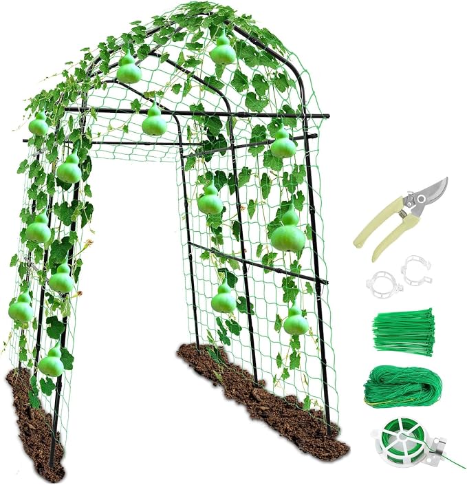 Tall Garden Arch Trellis for Climbing Plants Outdoor, 7 ft Arbor Large Arch by tetutor