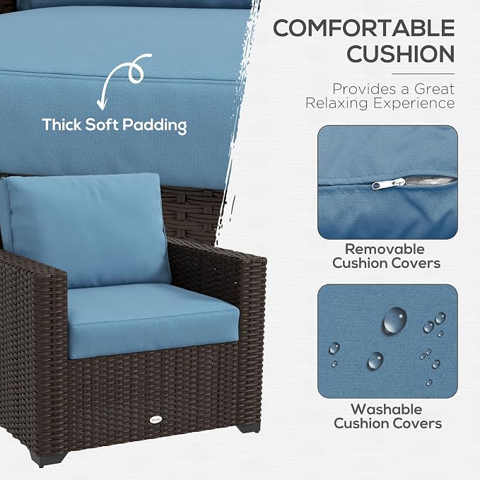 Outsunny 5 Piece Patio Furniture Set - Image 4