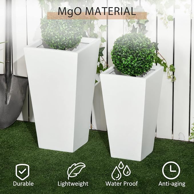 Outsunny 2-Pack Outdoor Planter Set, Flower Pots - Image 4