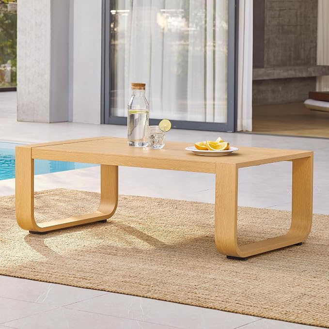 CHITA Aluminum Outdoor Patio Furniture Coffee Table, All-Weather Outdoor Metal by CHITALIVING