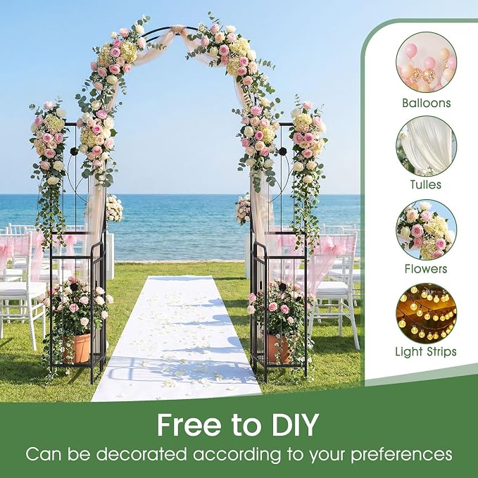 Giantex 87'' Metal Garden Arbor - Image 8