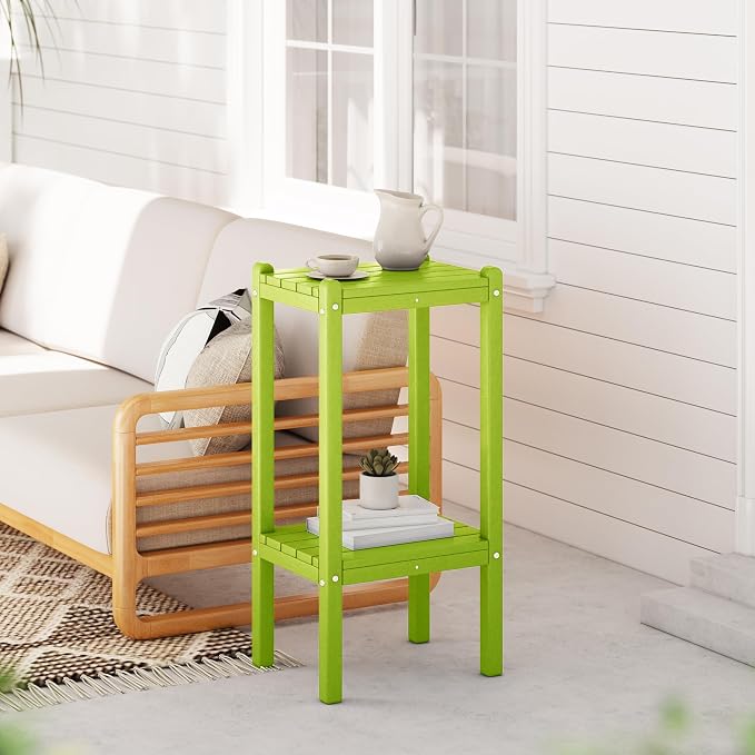 WestinTrends Malibu 36" Outdoor Adirondack HDPE 2-Tier Patio Side Table - Image 2