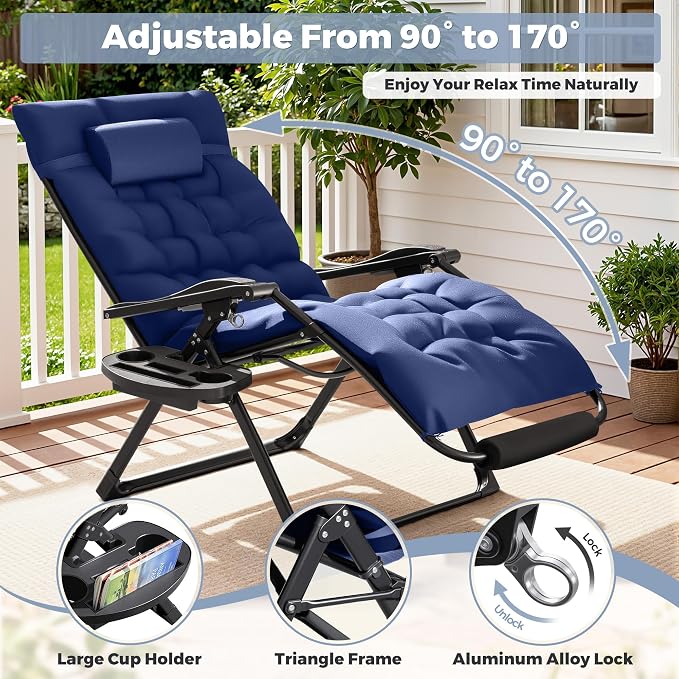 Homall Oversized Zero Gravity Chair, 32In Recliner Lounge Chair - Image 4