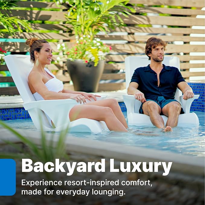 Step2 Vero Adirondack Chair, Stylish Poolside Lounger, Fade-Resistant, - Image 3