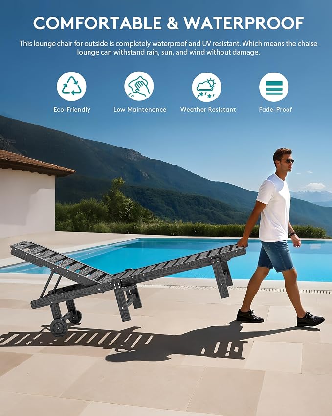 SERWALL Outdoor Chaise Lounge Set of 2 - Image 9