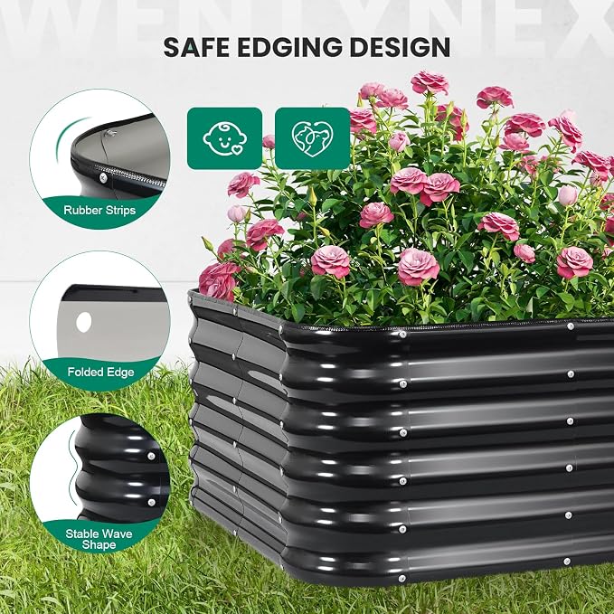 5×3×1.4FT Galvanized Raised Garden Bed Outdoor, Metal Raised Garden Bed Kit - Image 3