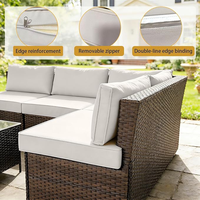 Outdoor Cushions Covers for Patio Furniture, Patio Cushion Covers Replacement - Image 4