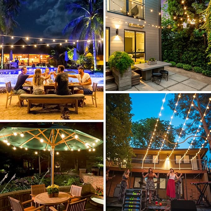 Bosceos 25FT Outdoor G40 LED Globe String Lights Dimmable Waterproof - Image 7