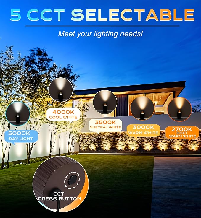 CLOUDY BAY 9W Well Lights Landscape LED In Ground Outdoor, Shielded Top - Image 5