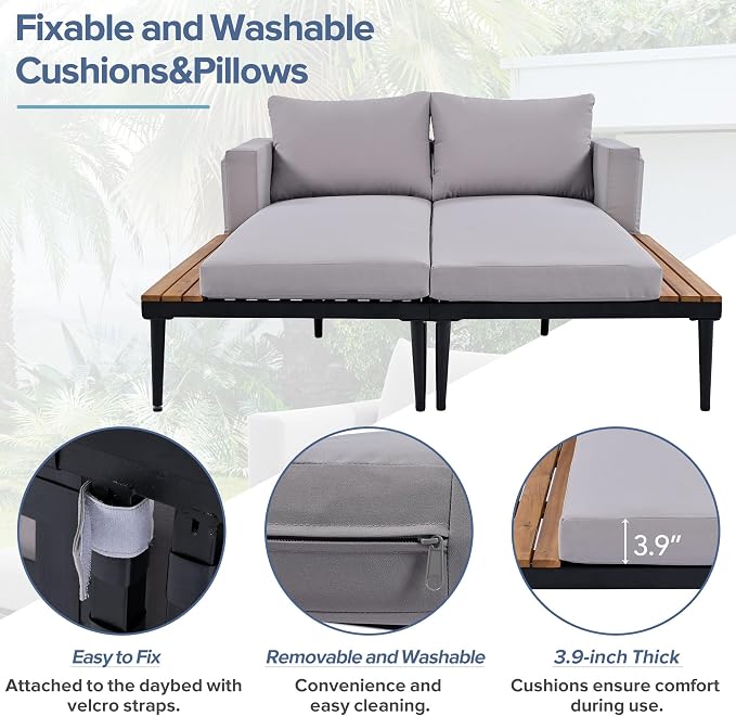 Outdoor Double Metal Daybed, - Image 5