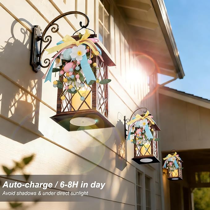 Easter Solar Lanterns Outdoor Waterproof, Hanging Spring and Easter Lantern - Image 4